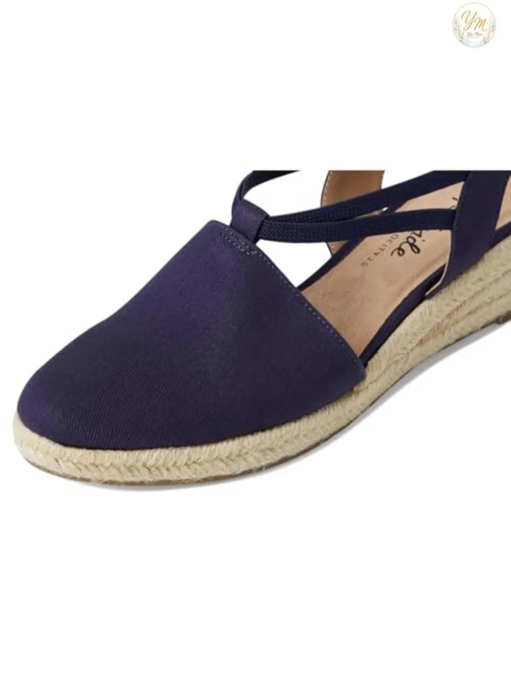 Canvas Epsadrille Wedge Slip-On with Woven Heel